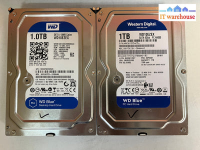 ~2X Wd Blue 1Tb 3.5’ Desktop Hard Disk Drive Wd10Ezex 7200 Rpm Sata 64Mb 00Pc551