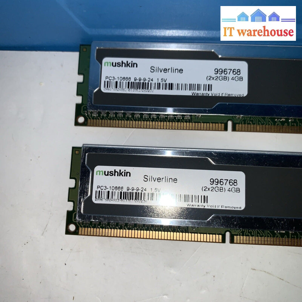 2X2Gb = 4Gb Mushkin Silverline 996768 Pc3-106689-9-9-24 1.5V Desktop Memory