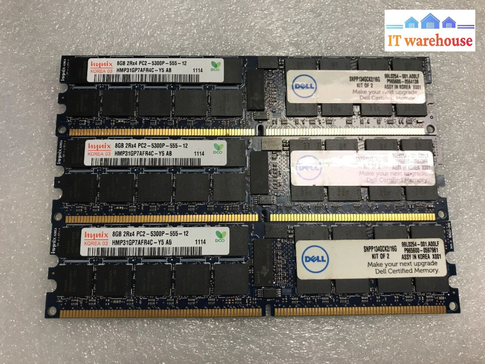 3 X 8Gb Hynix Hmp31Gp7Afr4C-Y5 Ab Pc2-5300P 667Mhz Ram @@@