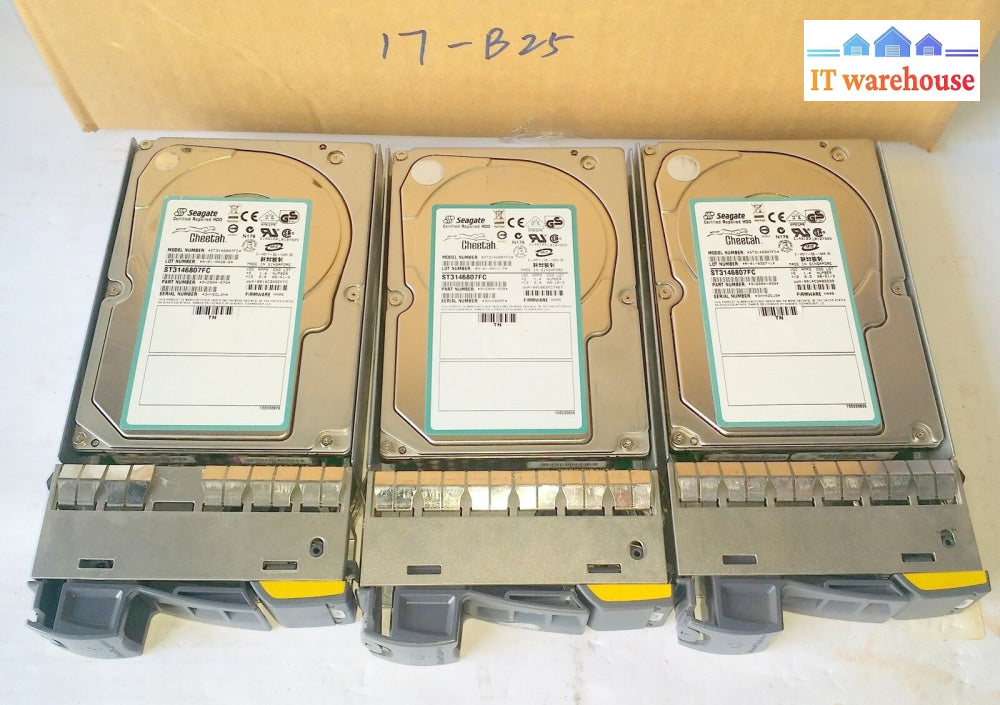 3 X Fc Seagate 146G 10K.7 St3146807Fc 9V2004 Fw: Na06 W/ Tray 108-00057 Sp-274A