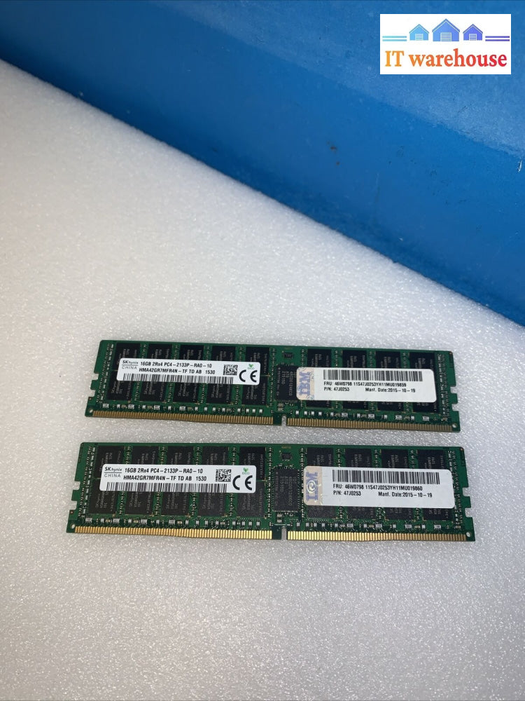 32Gb = 2X 16Gb Sk.hynix 2Rx4 Pc4-2133P Ddr4 Server Ram Memory Hma42Gr7Mfr4N-Tf