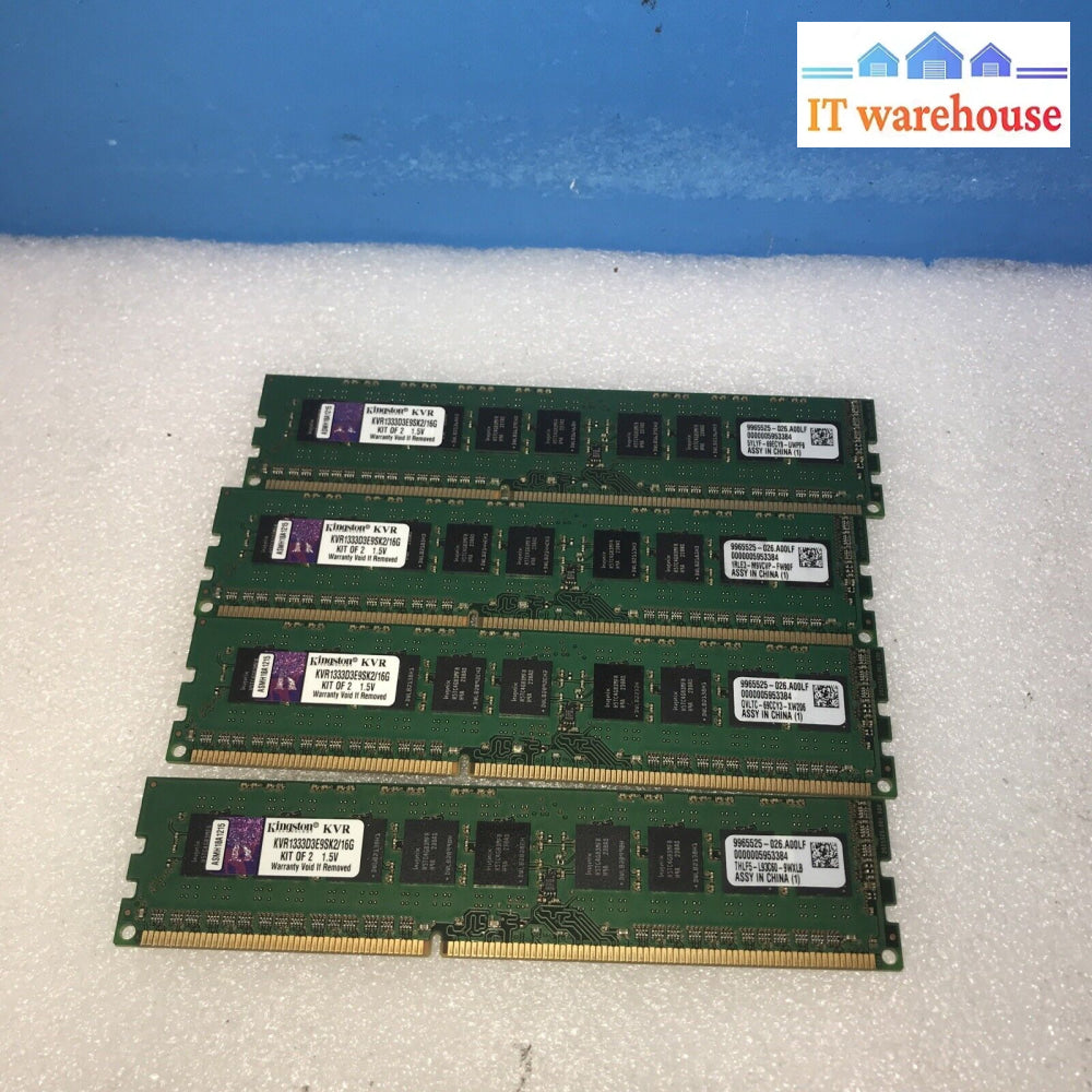 32Gb (4 X 8Gb) Kingston Ecc Unbuffered Ddr3 1333 Server Memory Kvr1333D3E9Sk2/16