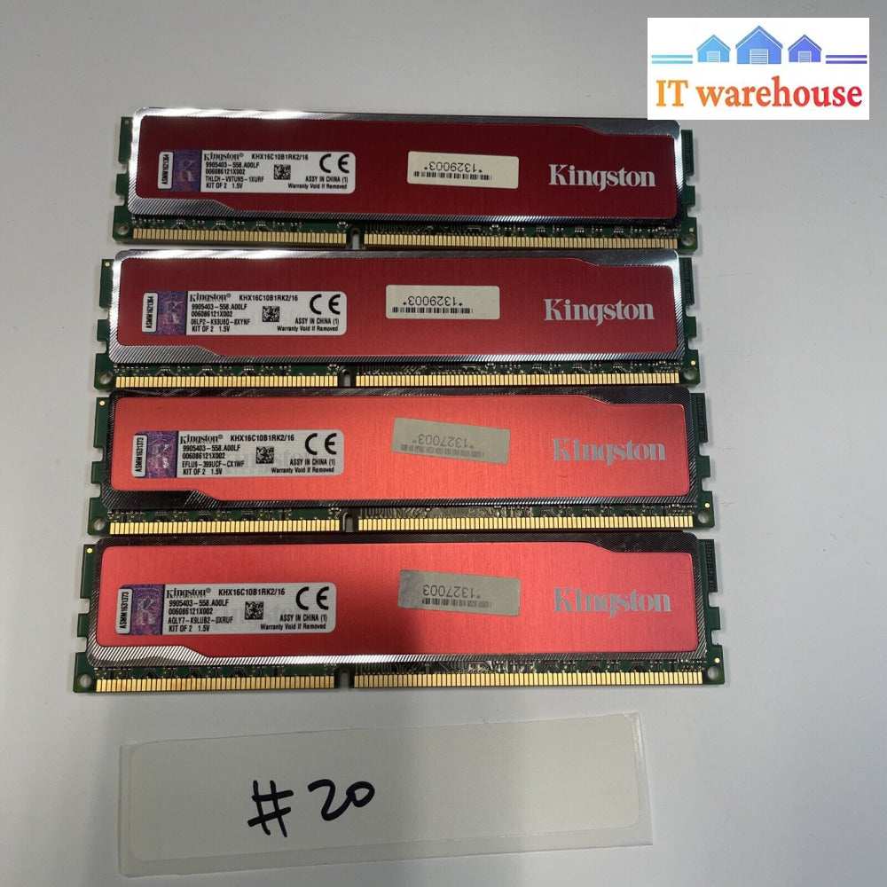 32Gb(4X8Gb) Kingston Hyperx Khx 16C10B1Rk2/16 Ddr3 1600 Desktop Ram