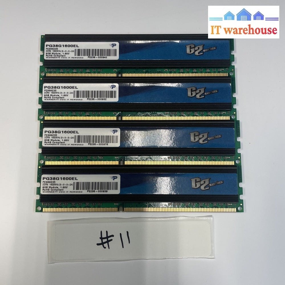 32Gb = 4X8Gb Patriot Gamer 2 Series Ddr3 1600Mhz 8Gb (Pg38G1600El)