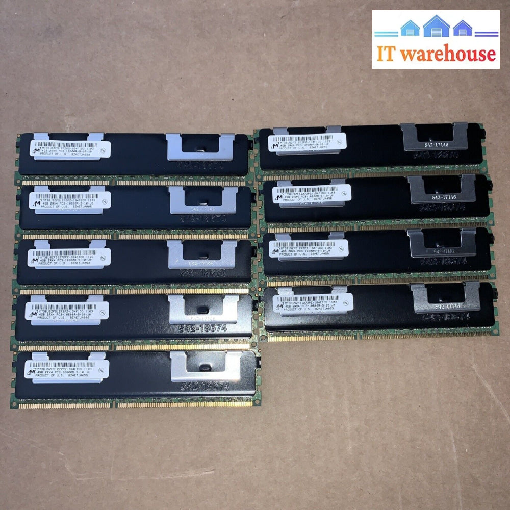 36Gb (9X4Gb) Micron Pc3-10600R Mt36Jszf51272Pz-1G4F1Dd Server Ram