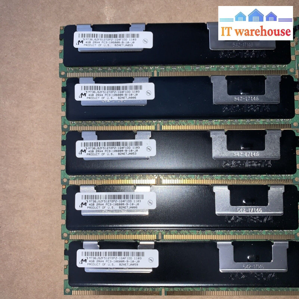 36Gb (9X4Gb) Micron Pc3-10600R Mt36Jszf51272Pz-1G4F1Dd Server Ram