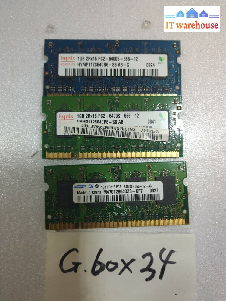 - 3Gb (3X1Gb) Mixed Brand Pc2-6400S Ddr2 Memory