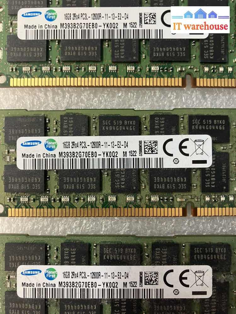 (3X 16Gb) M393B2G70Eb0-Yk0Q2 Samsung Pc3L-12800R Ddr3L-1600 Ecc Reg Server Ram ~