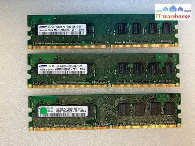 ~ (3X 1Gb) Samsung 1Gb 1Rx8 Pc2-6400U-666-12-Zz M378T2863 Cf7 Desktop Memory Ram