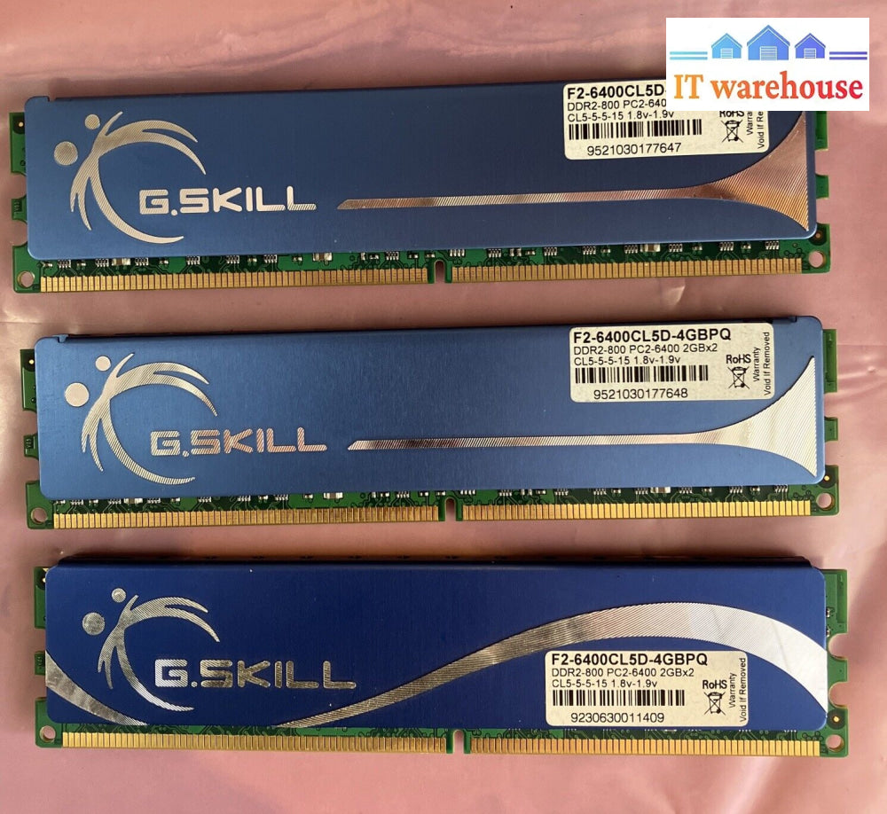 (3X 2Gb) G.skill Pc2-6400 Ddr2-800 F2-6400Cl5D-4Gbpq Dimm Ram Memory ~