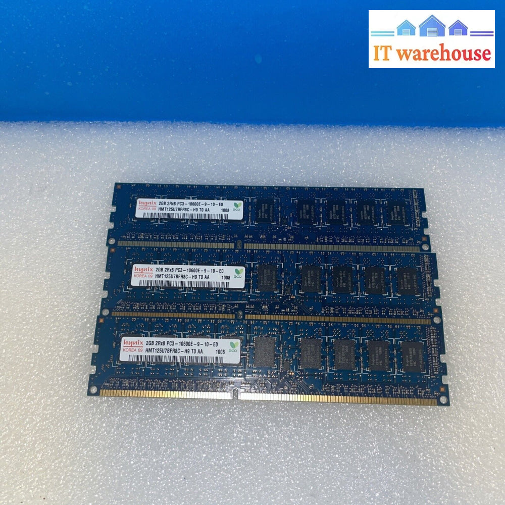 3X 2Gb Hynix Hmt125U7Bfr8C-H9 Pc3-10600E Ecc Ddr3 Server Ram