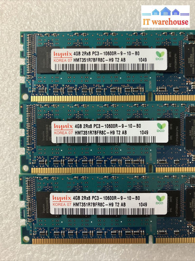 (3X 4Gb) Hynix Hmt351R7Bfr8C-H9 Pc3-10600R Ddr3-1333 Dimm Reg Ecc Server Memory~