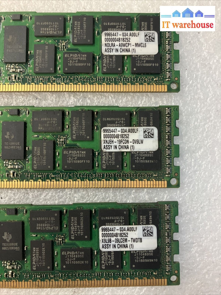 (3X 4Gb) Kingston Ddr3-1333 Pc3-10600 Dimm Server Memory Ram Kvr1333D3D4R9/4G ~