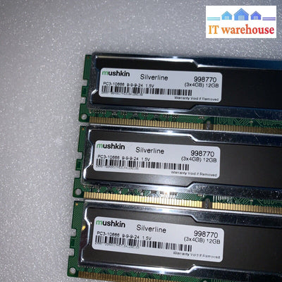 3X 4Gb Mushkin Silverline Ddr3 Gaming Heatsink Ram Stick (Pc3-10666 998770)