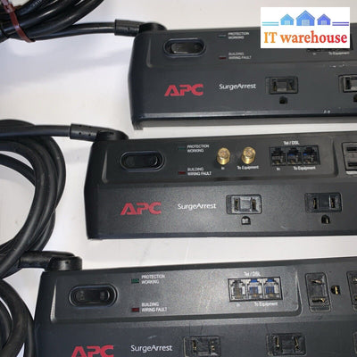 (3X) Apc P8T3/P8Vt3 8-Outlet Surgearrest Surge Protector (Telephone Protection)