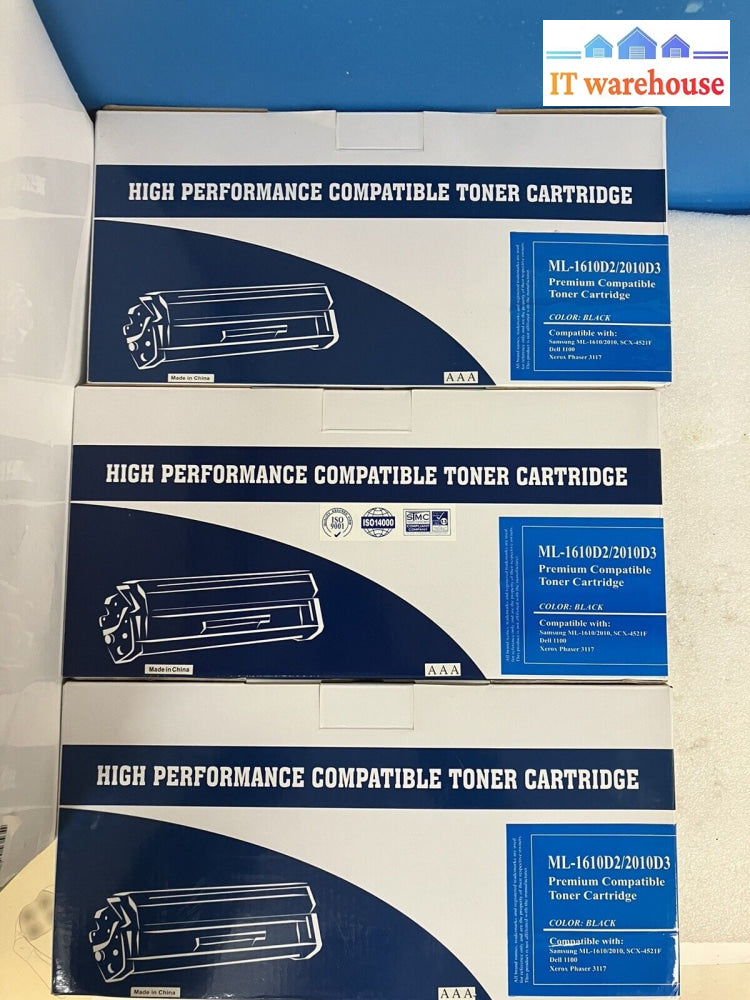 ~ 3X Compatible Toner Cartridge For Ml1610 Ml2010 Scx-4512F Dell-1100 Xerox-3117