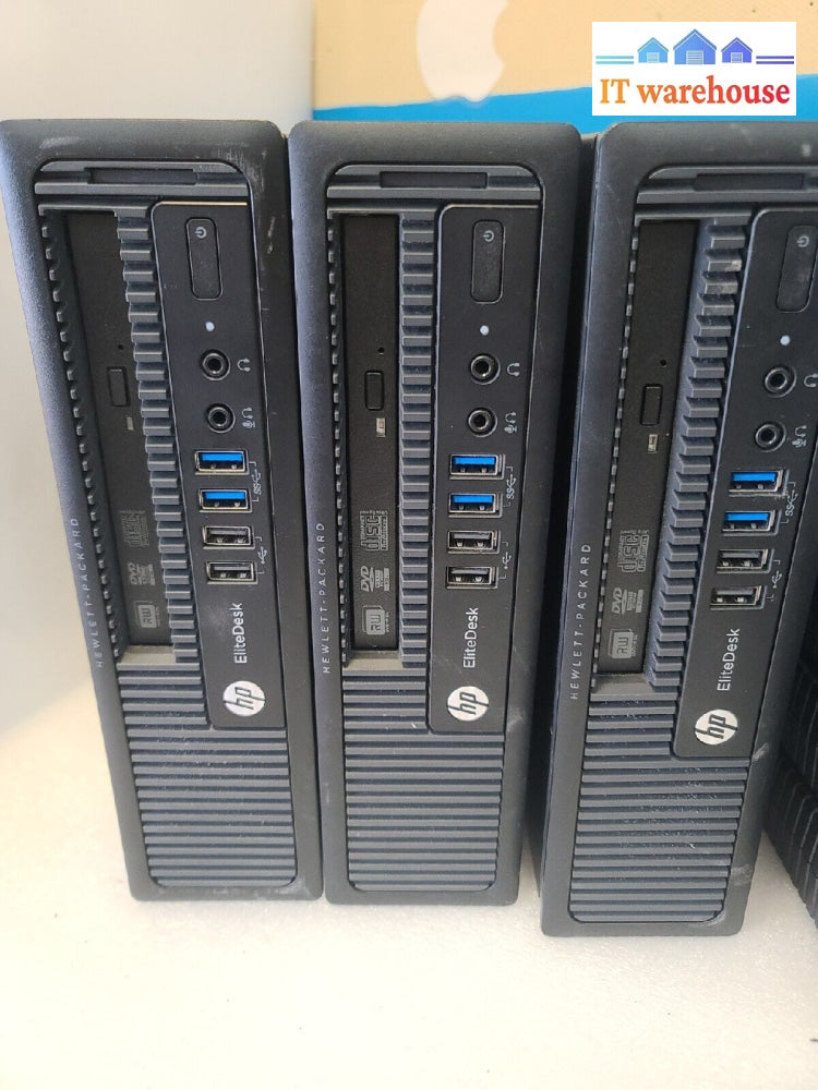 - 3X Hp Elitedesk 800 G1 Usdt Pc W/I5-4590S/8Gb Ram/120Gb Ssd/ Win 10/Ac Adapter