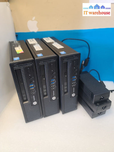 - 3X Hp Elitedesk 800 G1 Usdt Pc W/I5-4590S/8Gb Ram/120Gb Ssd/ Win 10/Ac Adapter