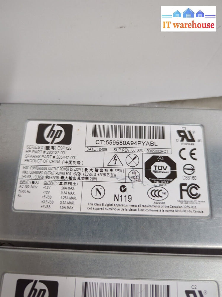 (3X) Hp Proliant Dl360 G3 Dl380 G4 325W Server Psu Power Supply Unit 280127-001