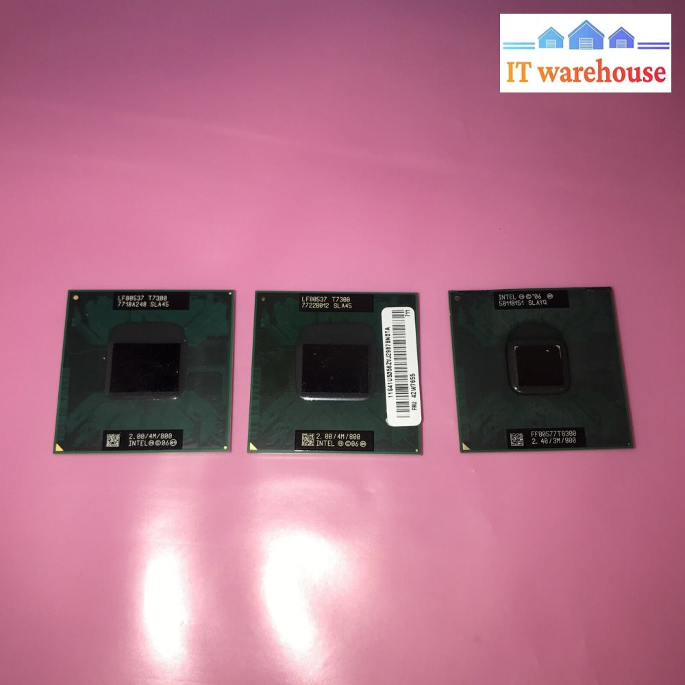 3X Intel Core 2 Duo T7300 /T8300 Cpu Slayq Sla45 Processor 2.0-2.4Ghz/4M/800Mhz