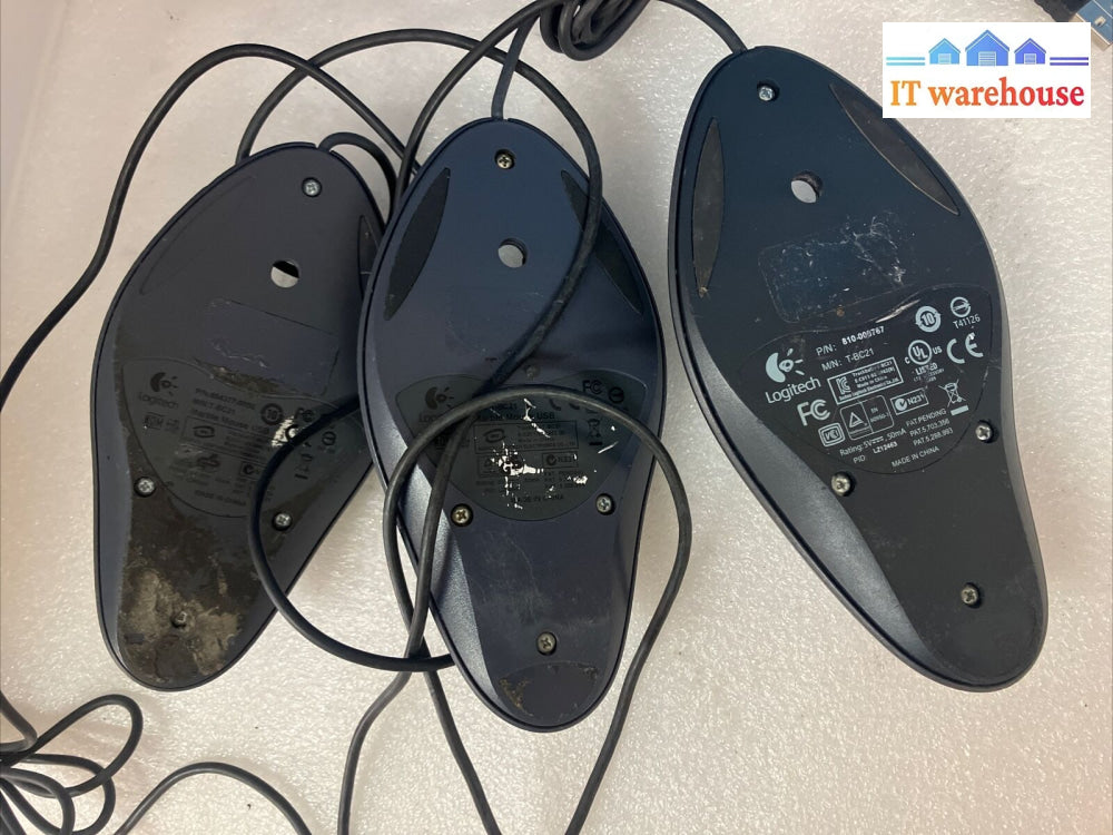 3X Logitech T-Bc21 810-000767 / 804377 Wired Usb Mouse *Tested (No Trackball) ~