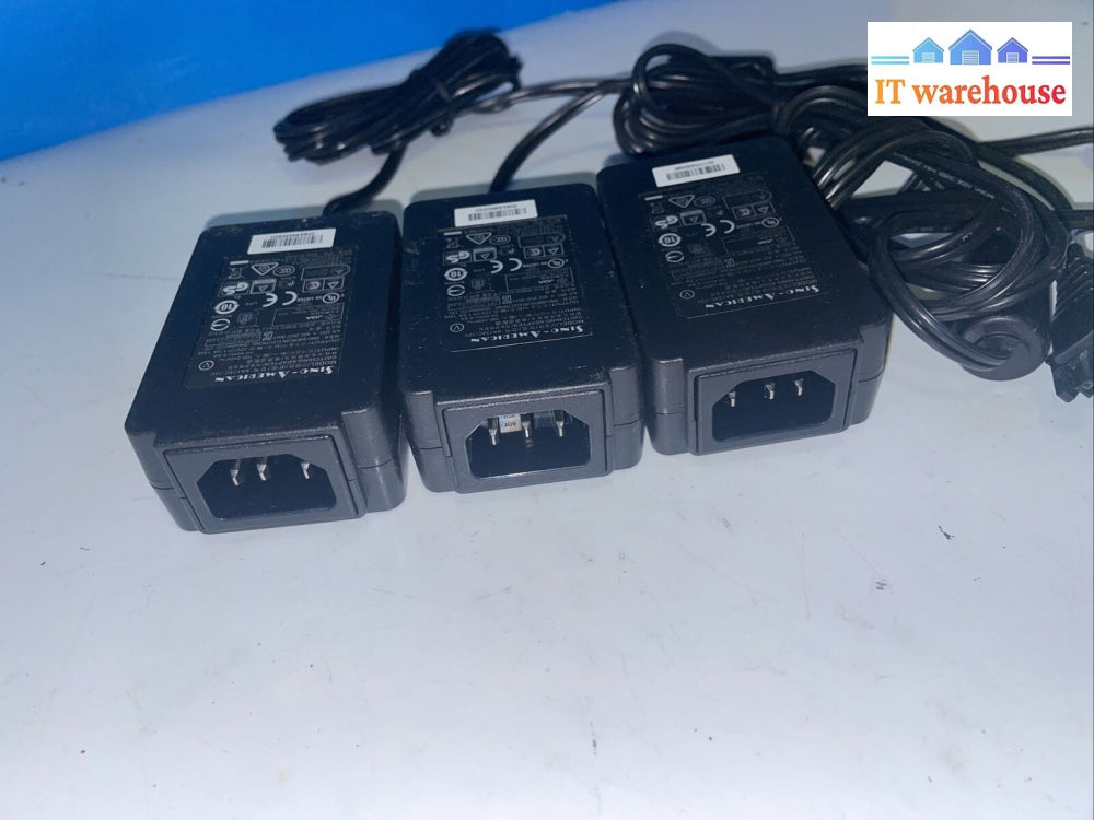 3X Sino-American Sa124C-12V Switching Adapter For Sonicwall 12V 1.5A 18W 2-Pin