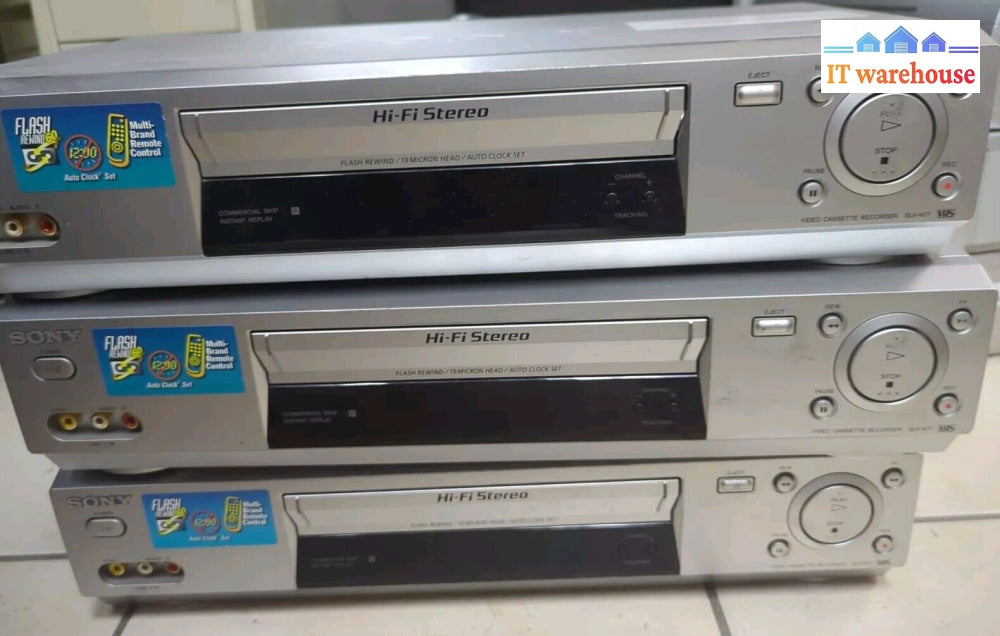 3X Sony Slv-N77 Vcr Hifi Stereo Vhs Player Tested (No Remote) -