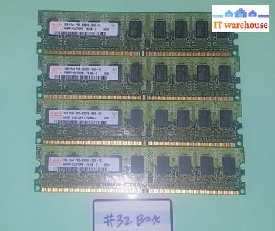 4 X 1Gb Hynix Ddr2 Ram 667Mhz Pc2-5300E Dimm 240 Cl5 Hymp112U72Cp8-Y5 Ab @@@