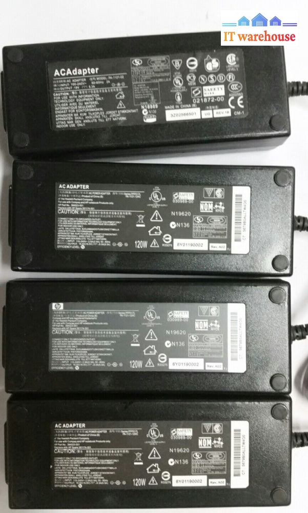 4 X Hp Laptop Pa-1121 19V/18.5 6.3A Ac Adapter