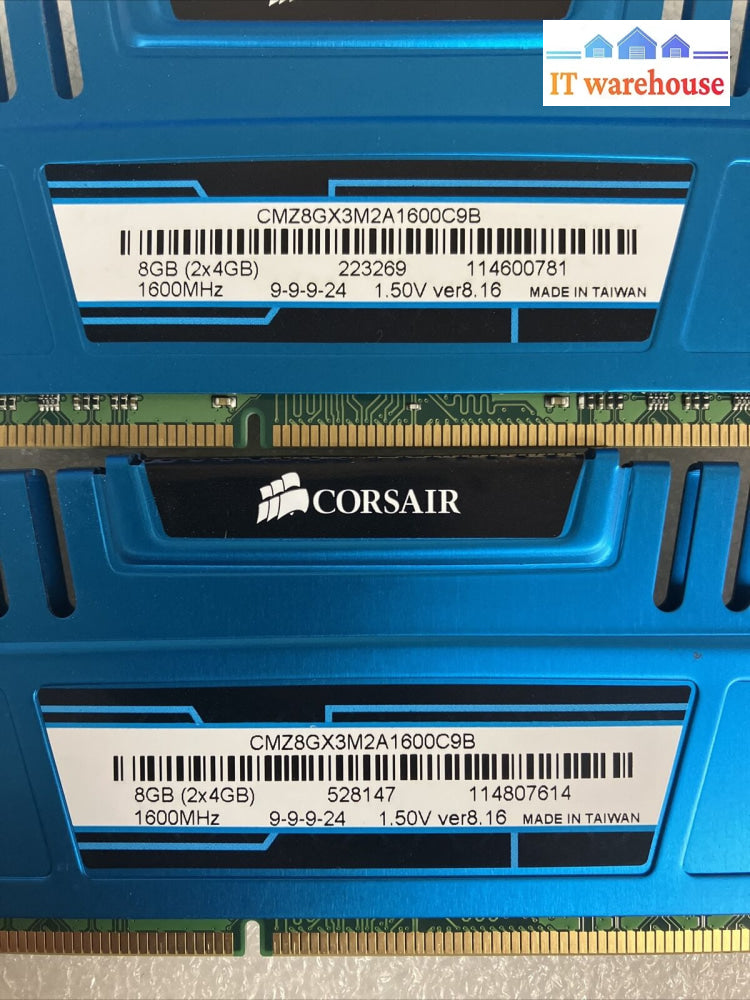 48Gb =12X 4G Corsair Cmz8Gx3M2A1600C9B Vengeance Blue Pc3-12800 1600Mhz Ddr3 Ram