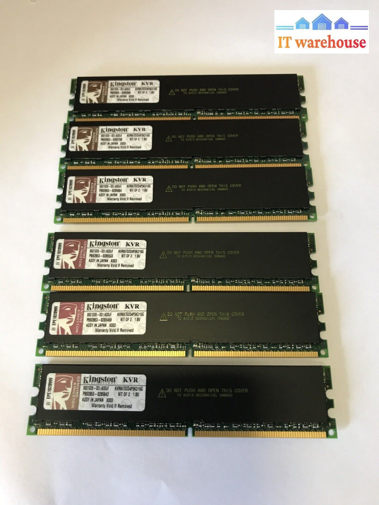 48Gb = 6 X 8Gb Kingston Ddr2 667Mhz Kvr667D2D4P5K2/16G Memory (For Servers Only)