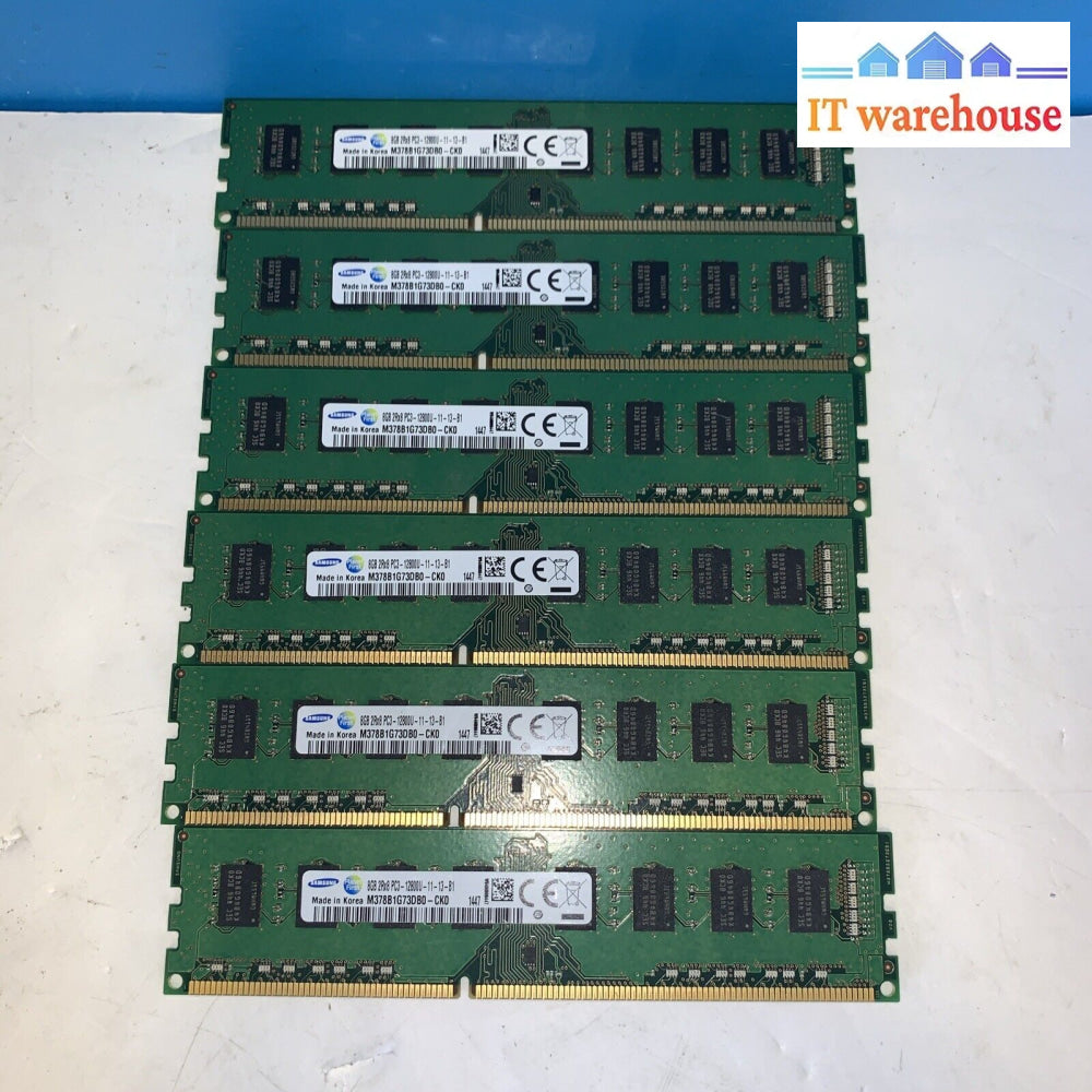 48Gb (6X8Gb) Pc3-12800U 2Rx8 Non-Ecc Samsung M378B1G73Db0-Ck0 Desktop Memory Ram