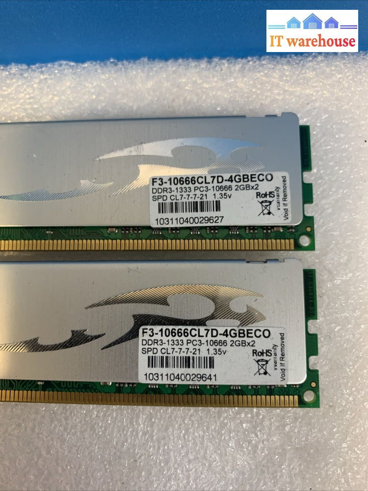 4Gb=2X 2Gb G.skill F3-10666Cl7D Pc3-10600U Ddr3-1333Mhz Non-Ecc Unbuffered Ram