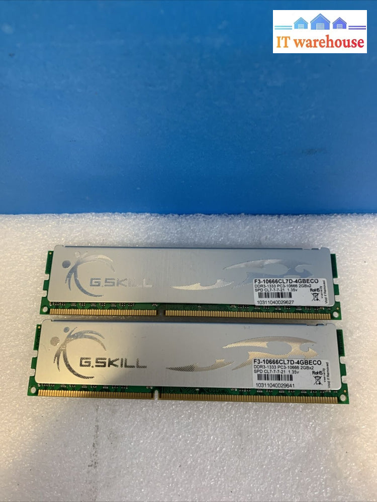 4Gb=2X 2Gb G.skill F3-10666Cl7D Pc3-10600U Ddr3-1333Mhz Non-Ecc Unbuffered Ram