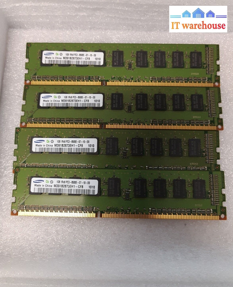 - 4Gb(4X1Gb) Samsung M391B2873Eh1-Cf8 Pc3-8500E Server Ram @@@