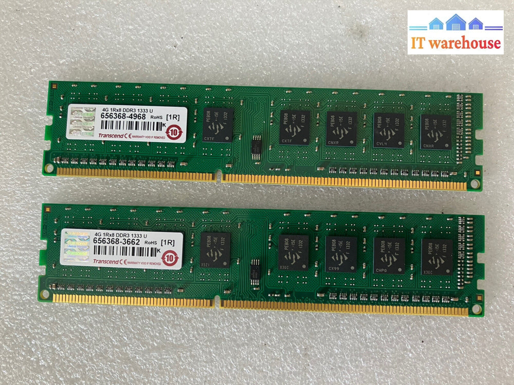 ~ (4Gb X 2) Transcend Ddr3 1333U Desktop Memory Sdram