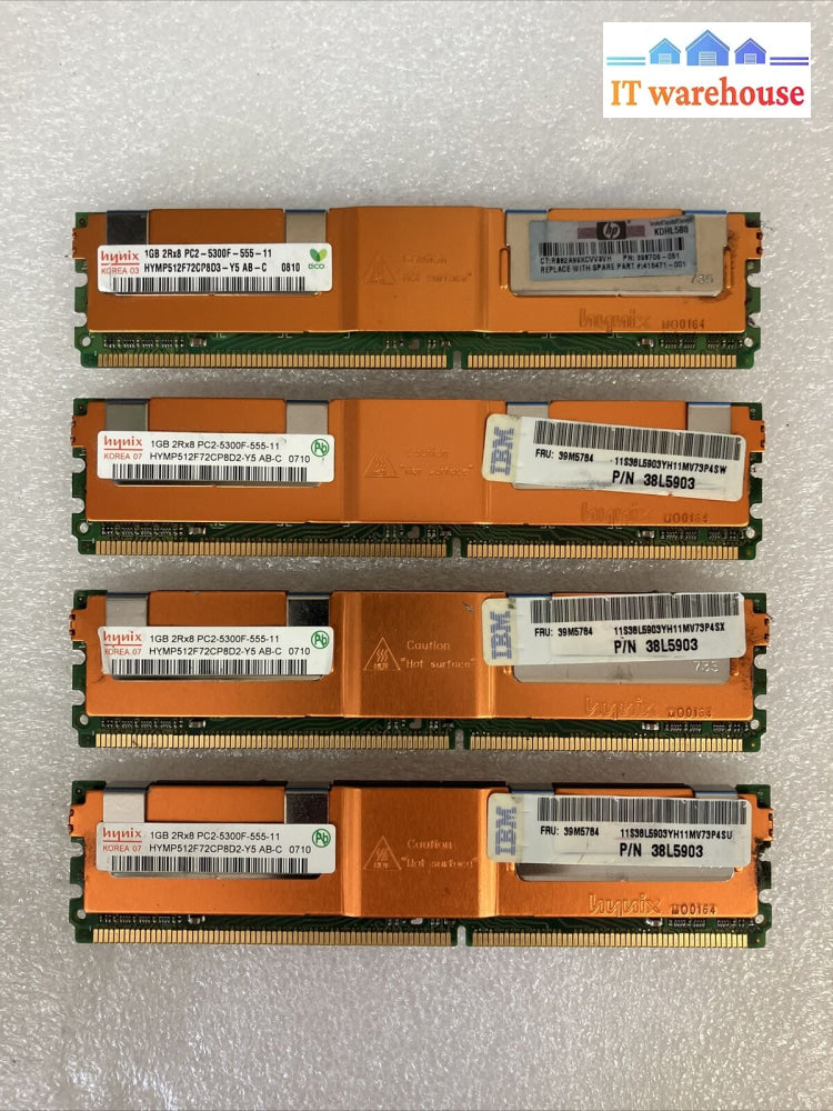 (4X 1Gb) Hynix Hymp512F72Cp8D Ab-C 2Rx8 Ddr2-667 Pc2-5300F-555-11 Ecc Dimm Ram ~