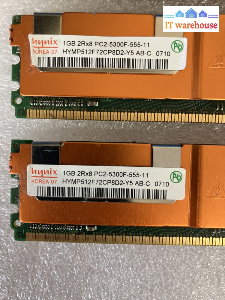 (4X 1Gb) Hynix Hymp512F72Cp8D Ab-C 2Rx8 Ddr2-667 Pc2-5300F-555-11 Ecc Dimm Ram ~