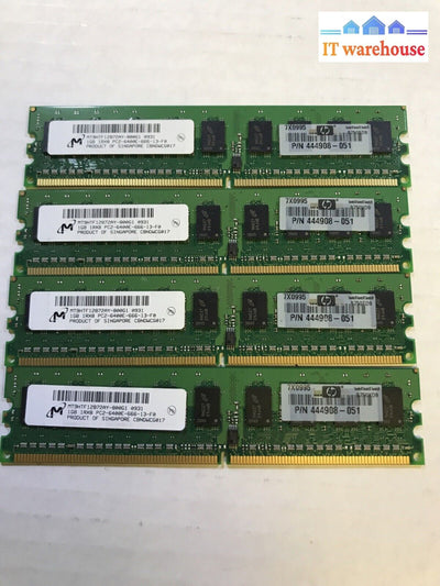 4X 1Gb Micron Ddr2-800 Pc2-6400E Ecc Mt9Htf12872Ay-800G1 Memory (For Servers)