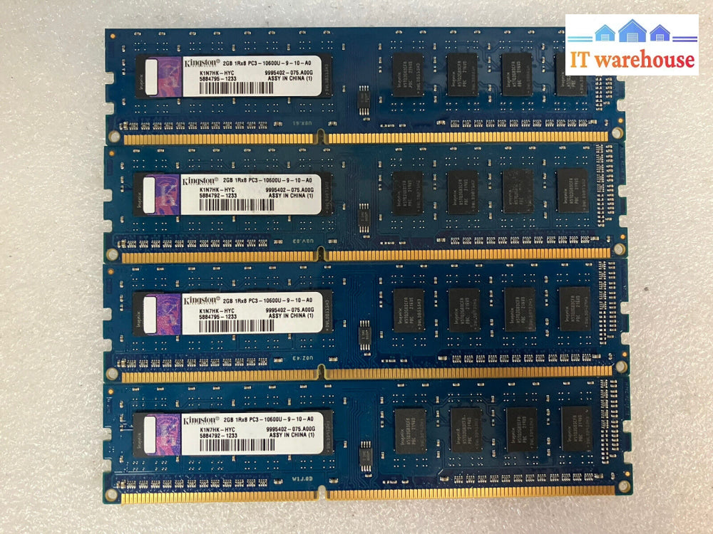 ~ (4X 2Gb) Kingston 1Rx8 Ddr3 1333Mhz Pc3-10600U K1N7Hk-Hyc 9995402 Dimm Ram