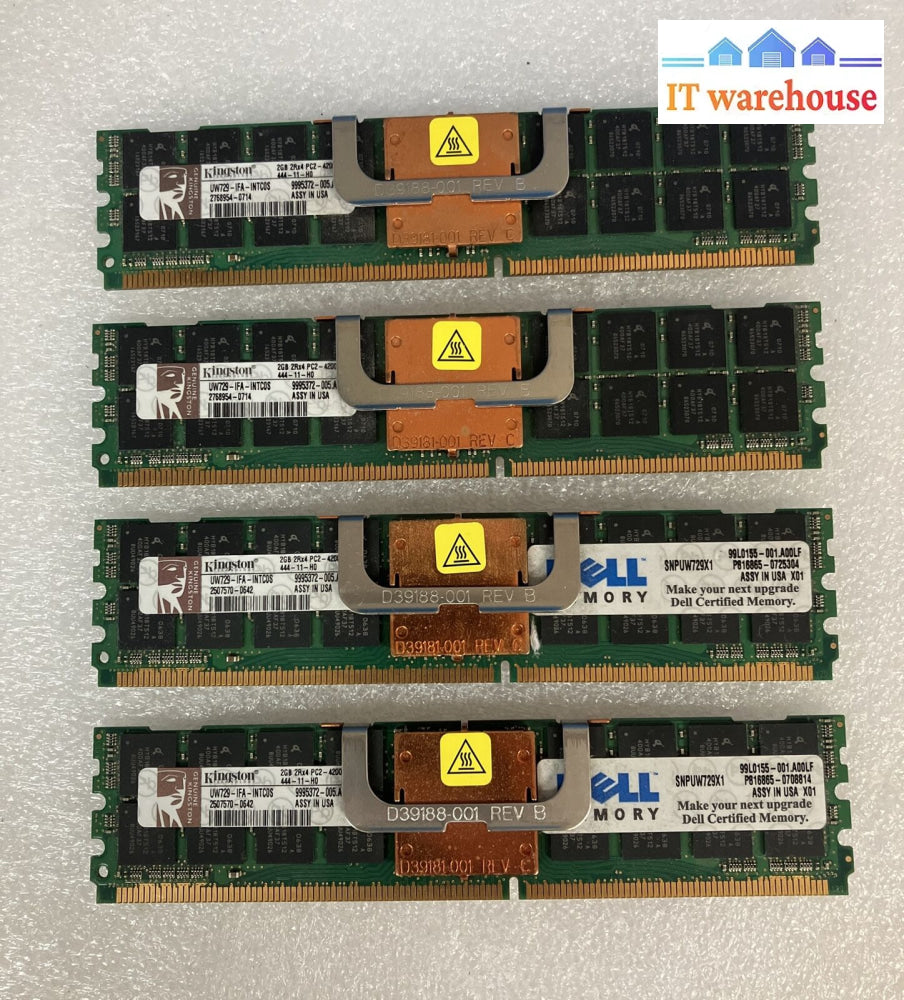 (4X 2Gb) Kingston Uw729-Ifa-Intcos Pc2-4200 Ddr2-533 Ecc Server Dimm Memory ~