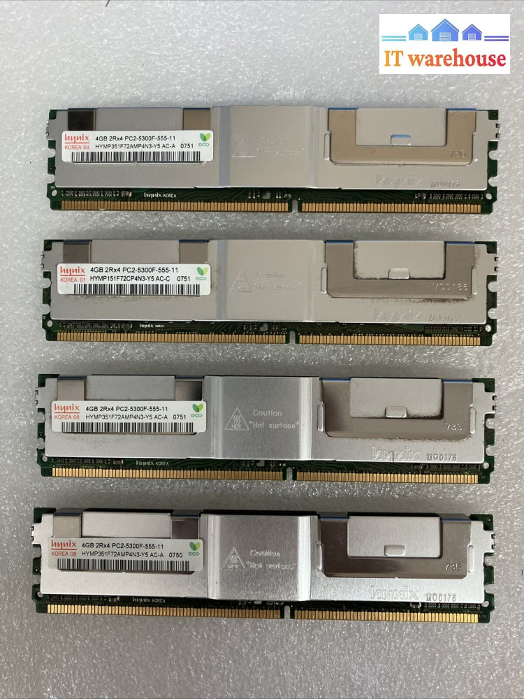 (4X 4Gb) Hynix Hymp351F72Amp4N3-Y5 Ac-A 2Rx4 Pc2-5300F-555-11 Ddr2-667 Ecc Ram ~