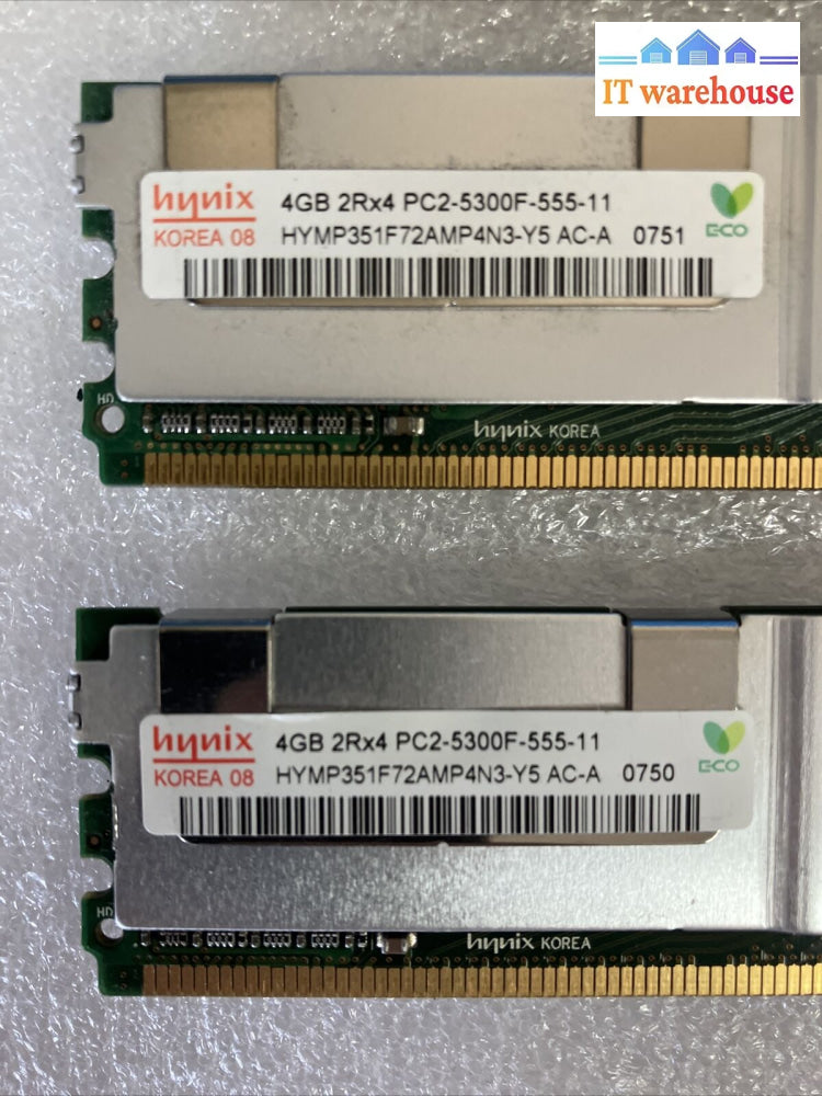 (4X 4Gb) Hynix Hymp351F72Amp4N3-Y5 Ac-A 2Rx4 Pc2-5300F-555-11 Ddr2-667 Ecc Ram ~