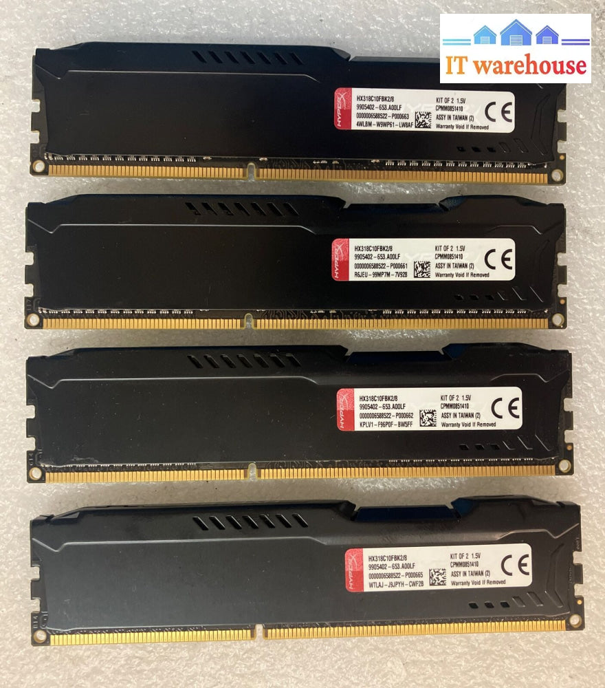 (4X 4Gb) Hyperx Fury Hx318C10Fbk2/8 Pc3-14900 Ddr3-1866 Dimm Memory Ram 9905402~