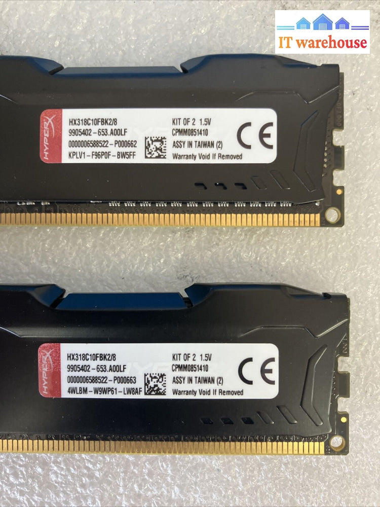 (4X 4Gb) Hyperx Fury Hx318C10Fbk2/8 Pc3-14900 Ddr3-1866 Dimm Memory Ram 9905402~