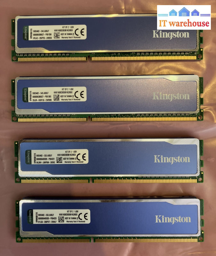 (4X 4Gb) Kingston Hyperx Ddr3-1600 Pc3-12800 Khx1600C9D3B1K2 Desktop Ram Memory~