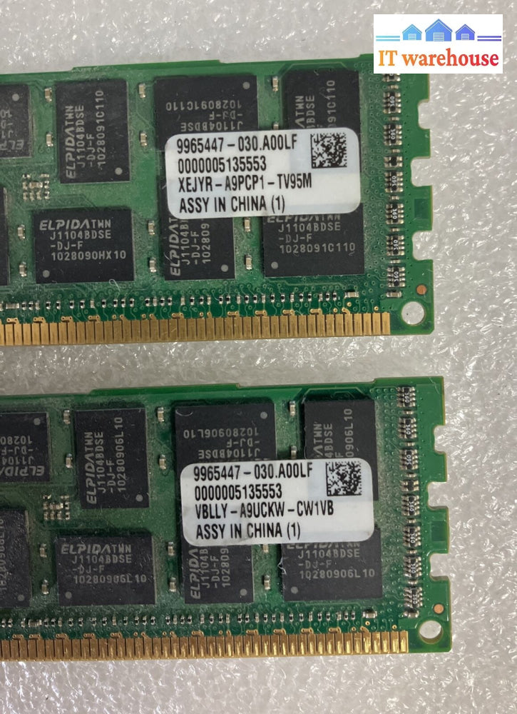 (4X 4Gb) Kingston Kth-Pl313/4G Pc3-10600 Ddr3-1333 Ecc Server Dimm Memory ~