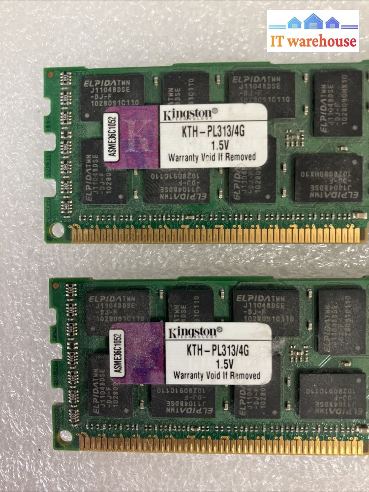 (4X 4Gb) Kingston Kth-Pl313/4G Pc3-10600 Ddr3-1333 Ecc Server Dimm Memory ~