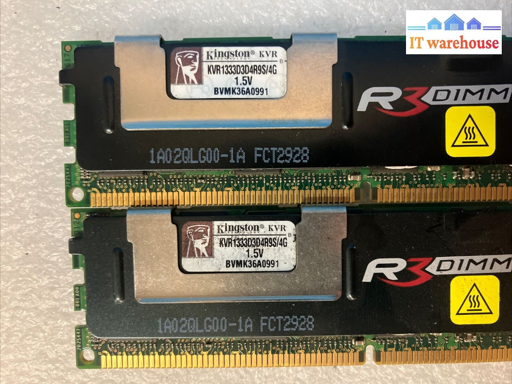 (4X 4Gb) Kingston Ram Kvr1333D3D4R9S/4G Ddr3-1333 Pc3-10600 Ecc Server Memory ~