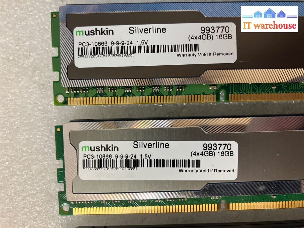 (4X 4Gb) Mushkin 993770 Gaming Pc3-10666 Ddr3-1333 Desktop Dimm Ram Memory ~